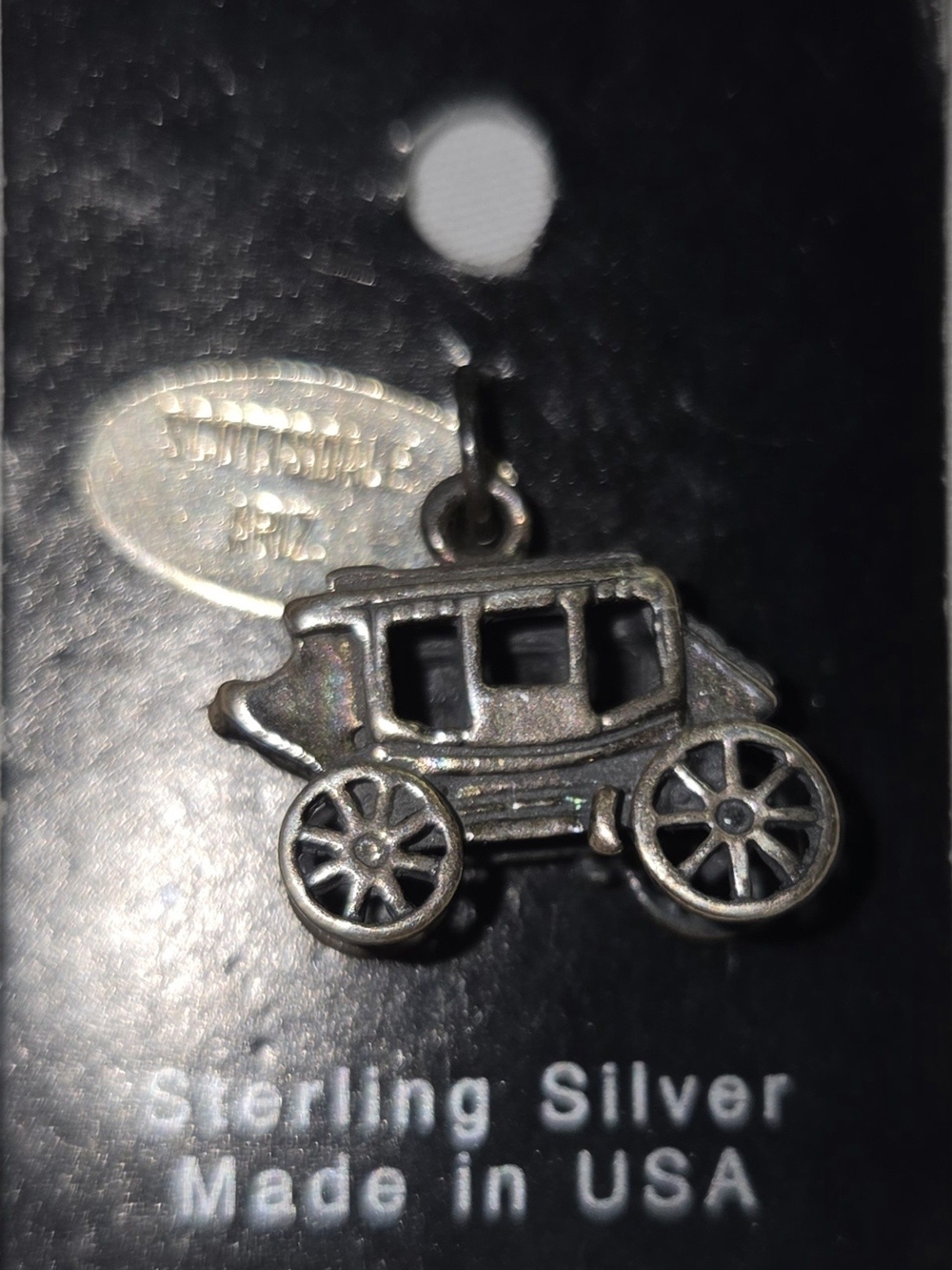 Sterling Silver Stagecoach Charm Pendant